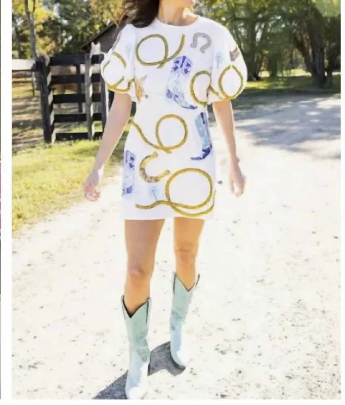 Elegant Fashion White Rodeo Dress In Whie