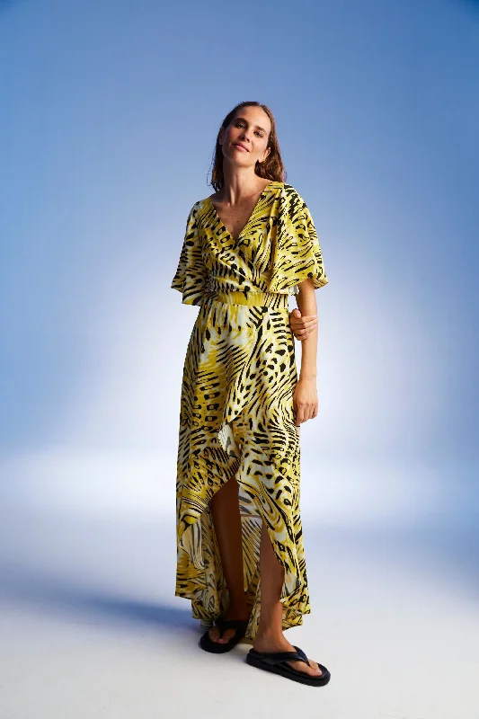 Elegant Women's Clothing Printed Asymmetrical Dress