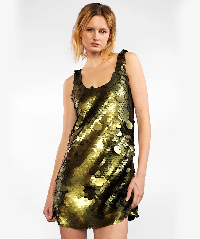 Graceful Movement Sequin Bias Dress