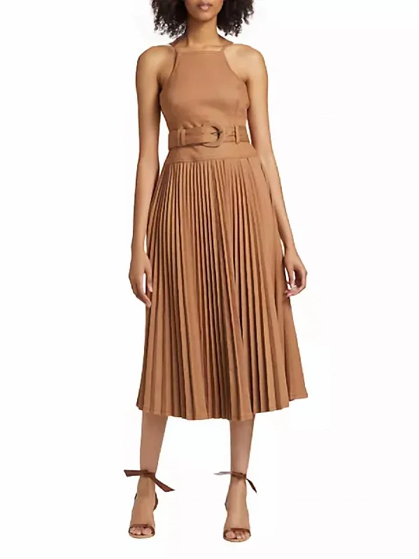 Flowing Silhouette Kami Dress In Cocoa