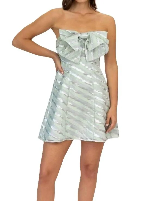 Comfort First Women's Wear Bow-Tie Tube Dress In Green/silver