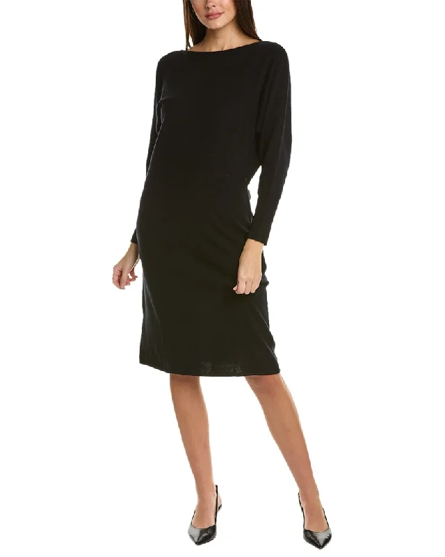 Minimalist Elegant sofiacashmere Off-the-Shoulder Cashmere Dress