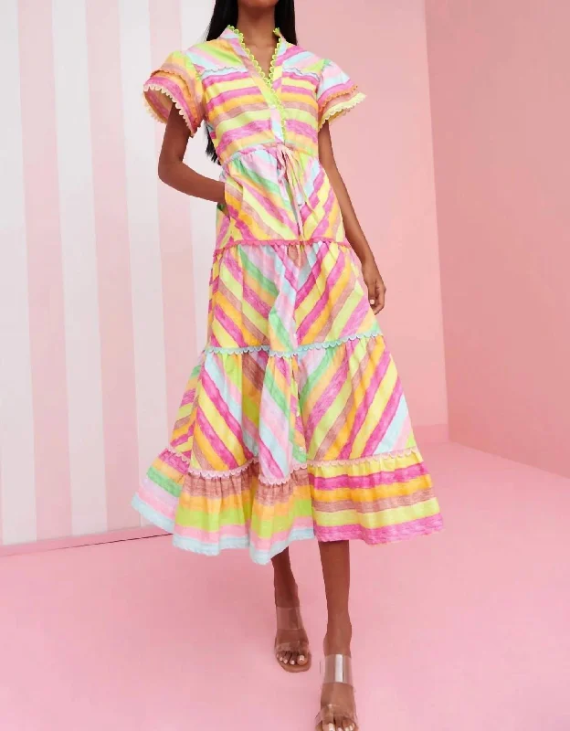 Women's Holiday Outfit Echoes Dress In Multi