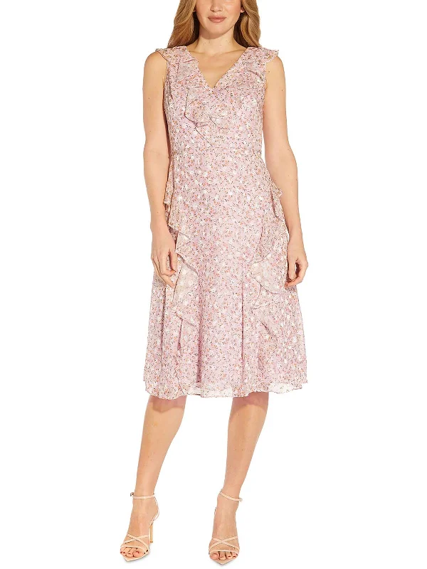 Hot Styles Womens Floral Print Knee-Length Fit & Flare Dress