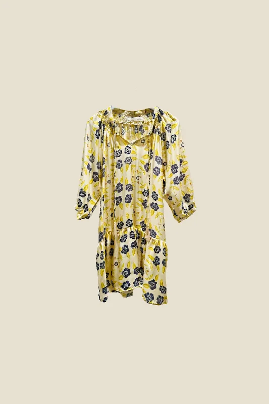 Charming Women's Garments Silk Print Stevie Dress In Prairie Indigo