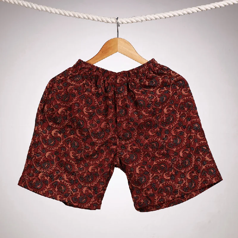 Designer Women's Fashion Online Red - Ajrakh Block Printing Cotton Unisex Boxer/Shorts Designer Women's Fashion Online Red - Ajrakh Block Printing Cotton Unisex Boxer/Shorts
