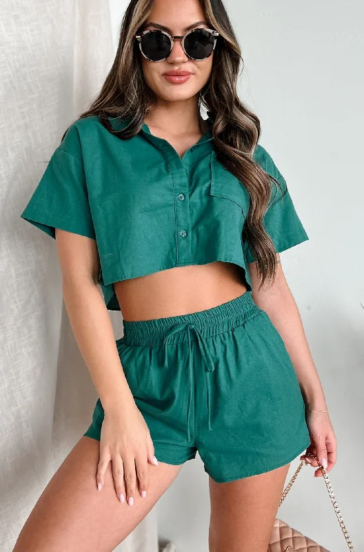 Women's Clothing Online Sale Fooling Myself Linen Button-Down Shirt & Shorts Set (Hunter) Women's Clothing Online Sale Fooling Myself Linen Button-Down Shirt & Shorts Set (Hunter)