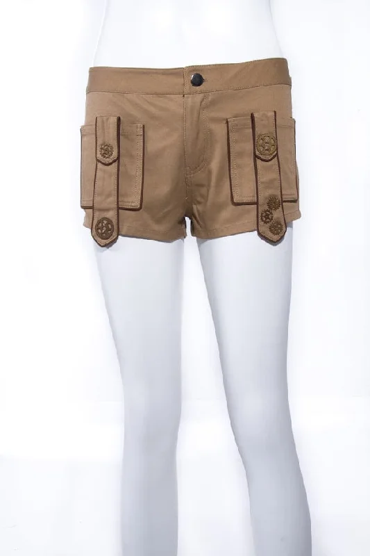 Casual Women's Clothing Women's Steampunk Gear Splice Cargo Shorts