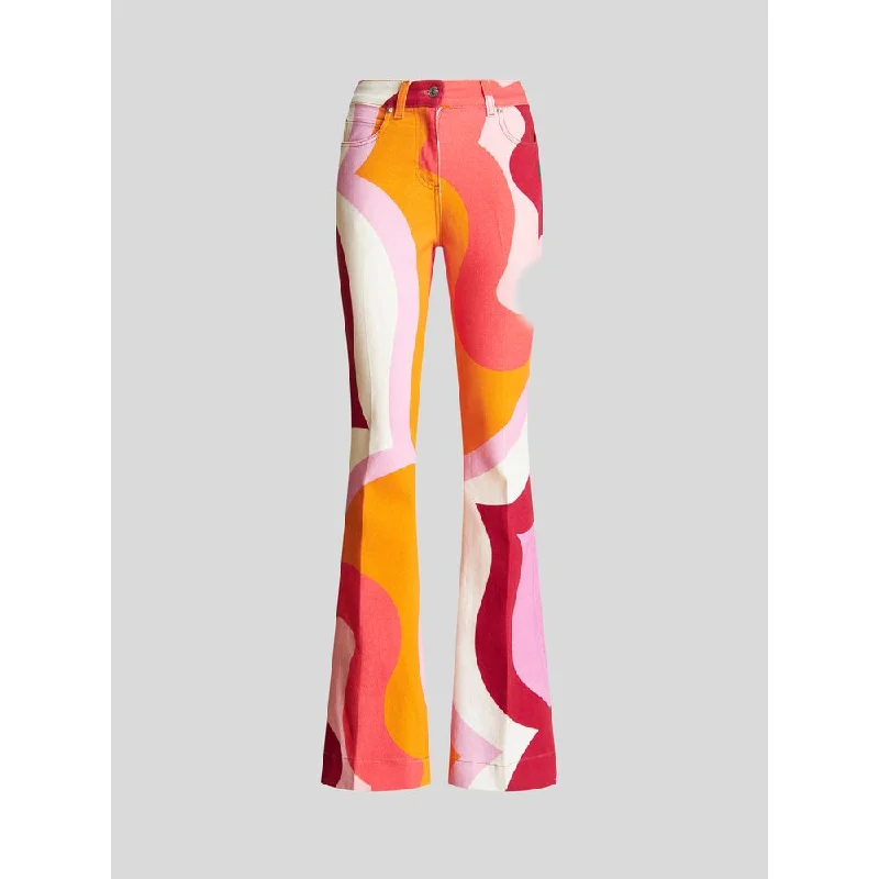 Women's Elegant Evening Outfit Colour Block Jeans