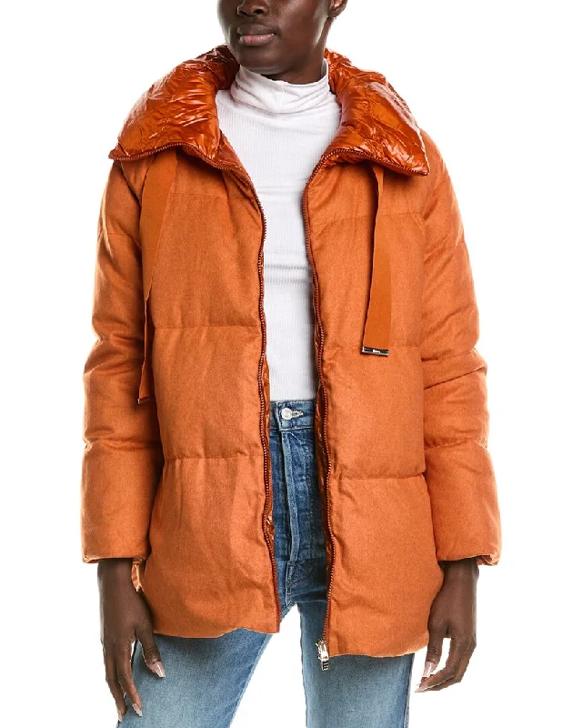 Women's Stylish Outerwear Herno Silk & Cashmere-Blend Down Coat