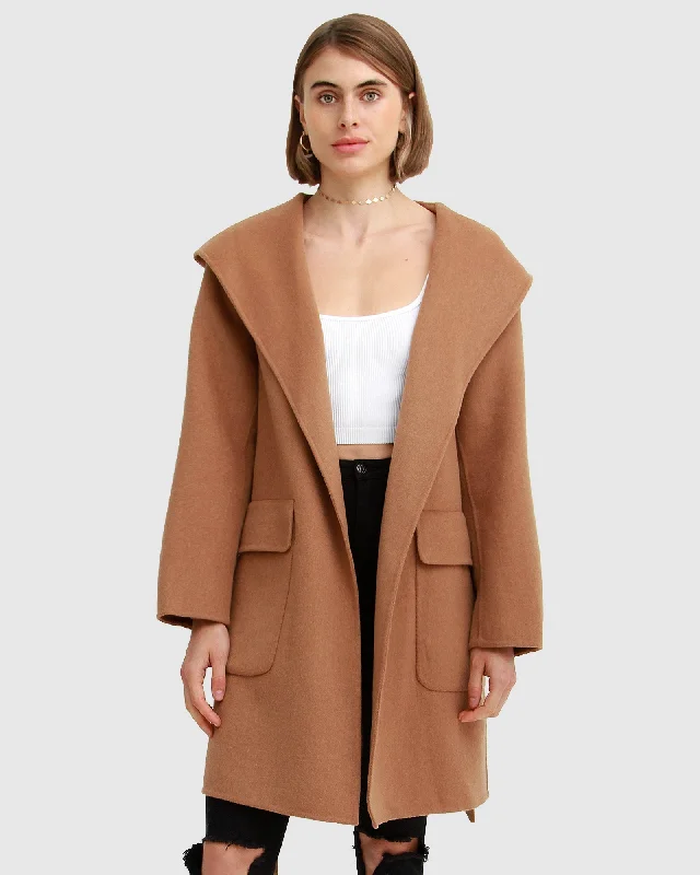 Women's Work Outfit Sweet Escape Robe Coat - Camel