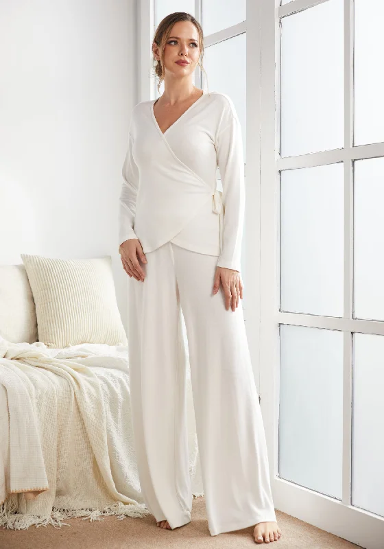 Women's Fashion-Forward Apparel UltraEase Wide Leg Lounge Pant (Ivory)