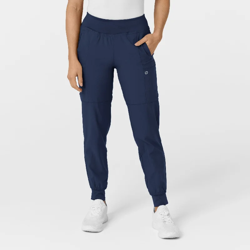 Women's Outfit W123 Women's Comfort Waist Cargo Jogger Scrub Pant - Navy